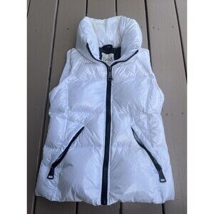 SAM New York Women's Puffer Vest Quilted Down Insulated Zipper White Size Large